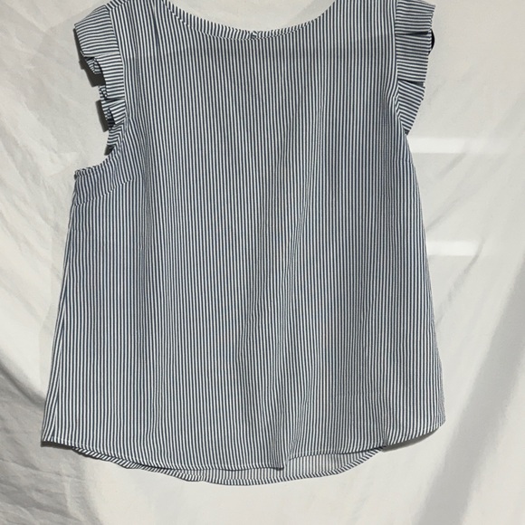 Striped Sleeveless Top - Blue and White - Picture 1 of 4